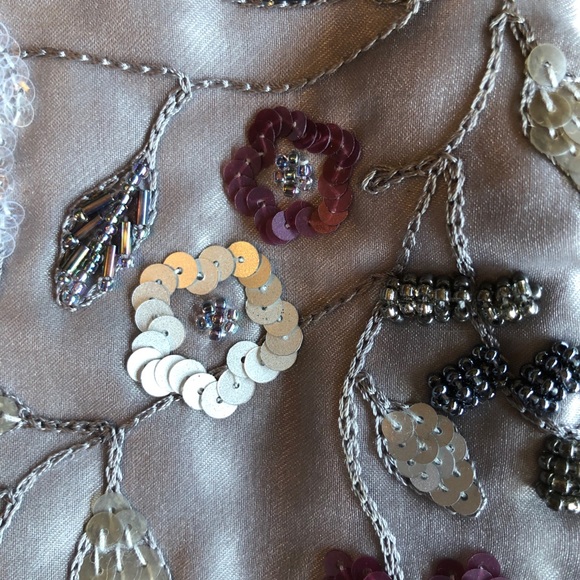 Vintage beaded satin bag - Picture 4 of 4
